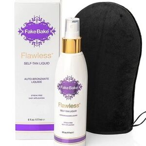 Fake Bake Flawless Self-Tan Liquid with Applicator Mitt - White & Purple